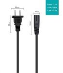 TV Power Cord AC Cable for Samsung 24" 32" 40" 43" 48" 49" 50" 55" 60" 65" 75" 80" 85" Inch LCD HD Smart 4K Curved TV UN55RU8000FXZA UN65RU7100FXZA UN43NU6900FXZA, 2 Prong Replacement Cable 6 Feet