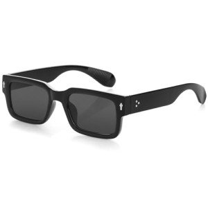 Trendy Black Square Thick Frame Sunglasses