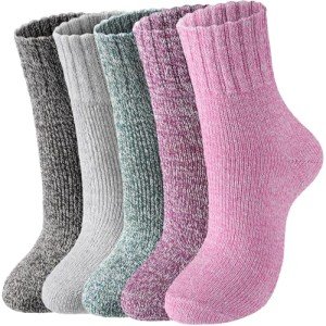 Cozy 5-Pack Women's Wool Socks for Winter