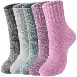 Cozy 5-Pack Women's Wool Socks for Winter