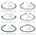 KELUBATU 6-Pack Unisex Wavy Metal Headbands