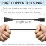 TV Power Cord 6.6ft Cable Compatible with for TCL Roku Smart LED LCD HD TV 24" 32" 40" 42" 43" 48" 50" 55" 60" 65" 75" 85" Inch TV- TCL Roku TV and More TV Power Cable Plug Supply Cord Replacement