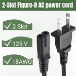 TV Power Cord 6.6ft Cable Compatible with for TCL Roku Smart LED LCD HD TV 24" 32" 40" 42" 43" 48" 50" 55" 60" 65" 75" 85" Inch TV- TCL Roku TV and More TV Power Cable Plug Supply Cord Replacement