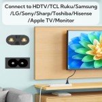 TV Power Cord 6.6ft Cable Compatible with for TCL Roku Smart LED LCD HD TV 24" 32" 40" 42" 43" 48" 50" 55" 60" 65" 75" 85" Inch TV- TCL Roku TV and More TV Power Cable Plug Supply Cord Replacement