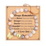 Trendy Natural Stone Initial Bracelets for Women