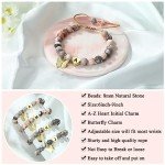 Trendy Natural Stone Initial Bracelets for Women
