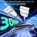 iPhone Charger 3pack 10FT Apple MFi Certified Long Lightning Cable Fast Charging High Speed Data Sync USB Cable Compatible iPhone 14 13/12/11 Pro Max/XS MAX/XR/XS/X/8/7/Plus/6S (Grey White)