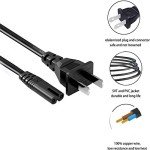 6FT LG TV Power Cord for LG TV 24" 28" 32" 40" 43" 48" 49" 50" 55" 60" 65" 75" 80" 85" LCD HD Smart 4K TV 2 Prong AC Power Cable, 43LH570A 55UH6090 55LH575A 55UH6030 32LH500B Charging Power Cord Cable