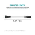 6FT LG TV Power Cord for LG TV 24" 28" 32" 40" 43" 48" 49" 50" 55" 60" 65" 75" 80" 85" LCD HD Smart 4K TV 2 Prong AC Power Cable, 43LH570A 55UH6090 55LH575A 55UH6030 32LH500B Charging Power Cord Cable