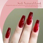 Burgundy Jelly Gel Nail Polish Set - 6 Pcs