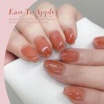 Burgundy Jelly Gel Nail Polish Set - 6 Pcs