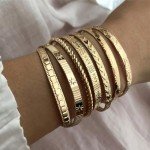 Gold Plated Stackable Bangle Bracelets for Women