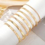 Gold Plated Stackable Bangle Bracelets for Women