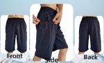 AICOC Mens Athletic Running Workout Shorts Casual Shorts Swim Trunks Sports Basketball Hiking Shorts with Ziper Pockets Navy