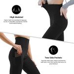 SINOPHANT High Waisted Leggings with Pockets Women, Buttery Soft Elastic Tummy Control Stretchy Yoga Pants Navy,L-XL