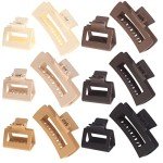 12 Pack Neutral Square Hair Claw Clips