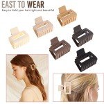 12 Pack Neutral Square Hair Claw Clips