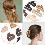 12 Pack Neutral Square Hair Claw Clips