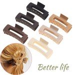 12 Pack Neutral Square Hair Claw Clips