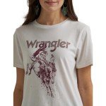 Wrangler Women's Western Retro Short-Sleeve Graphic T-Shirt, Marshmallow Heather