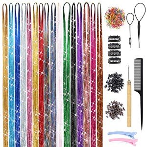 16-Color Hair Tinsel Kit for Kids and Adults