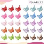 Glitter Mini Butterfly Hair Claw Clips Set