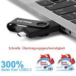 THKAILAR 64GB Type C 3.1 USB Flash Drive-2 in 1 Thumb Drive with USB and Type C Port-Compatible with Mac Pro/Laptops/PC Transfer Data(Black)