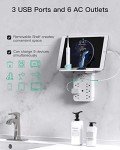 Wall Outlet Extender with USB Ports & Surge Protection