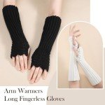 Knitted Fingerless Arm Warmers for Women