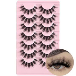 FARRED Fluffy Wispy Faux Mink Eyelashes, 7 Pairs