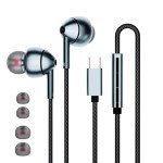 USB C Headphones for Samsung Galaxy S24 S23 FE S22 S21 S20 A53 A54 Wired Earbuds in-Ear Type C Earphone with Microphone Volume Control Bass Stereo Noise Canceling for iPhone 15 16Pro Max Pixel 6 7 8 5