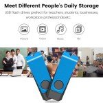 4GB USB Flash Drive 1 Pack USB Drive Memory Stick Jump Drive Swivel Metal Pendrive Zip Drive USB Stick Blue 4GB 1PCS with Lanyard