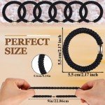 24 Black Braided Ponytail Holders - Hair Ties