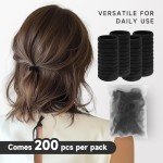 200 Thick Seamless Hair Ties - Ouchless Ponytail Holders