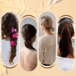 24 Black Braided Ponytail Holders - Hair Ties