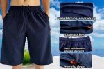 AICOC Mens Athletic Running Workout Shorts Casual Shorts Swim Trunks Sports Basketball Hiking Shorts with Ziper Pockets Navy