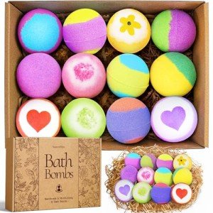 Colorful Bath Bombs Set - 12 Pack Under $10