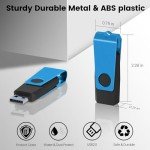 4GB USB Flash Drive 1 Pack USB Drive Memory Stick Jump Drive Swivel Metal Pendrive Zip Drive USB Stick Blue 4GB 1PCS with Lanyard