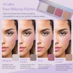 Colorful Eyeshadow Palette with Highlighter and Blush