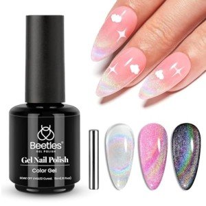 Beetles Rainbow Holographic Cat Eye Nail Polish