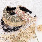 4 Pack Flower Print Knotted Headbands for Women
