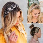4 Pack Flower Print Knotted Headbands for Women