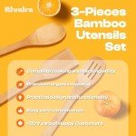 Bamboo Wooden Cooking Spoons Set - 3 Pieces