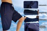 AICOC Mens Athletic Running Workout Shorts Casual Shorts Swim Trunks Sports Basketball Hiking Shorts with Ziper Pockets Navy