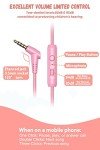 New bee Kids Headphones Wired for School with Microphone KH20 HD Stereo Safe Volume Limited 85dB/94dB Foldable Lightweight for Girl/Mac/Android/Kindle/Tablet/Pad (Pink)