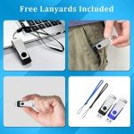 2GB USB 2.0 Flash Drive 2 Pack Wooolken Thumb Drives Jump Pen Drive Memory Stick with LED Light and Lanyards for Storage and Backup(2G, 2 Colors: Black Blue)