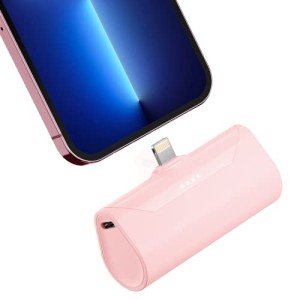 TCNOLL Mini Portable Charger Power Battery Charger 15W 4800mAh Small Portable External Power Bank Fast Charging Cordless Battery Charger for iPhone 14 13 12 Plus Pro Max AirPods Max-Pink