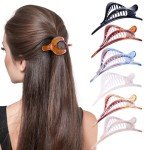 D Flat Claw Hair Clips - 6 Pack