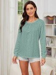 Trendy Women's Long Sleeve Crewneck Sweatshirt