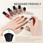 Morovan Brown Nail Polish Set for Fall & Winter